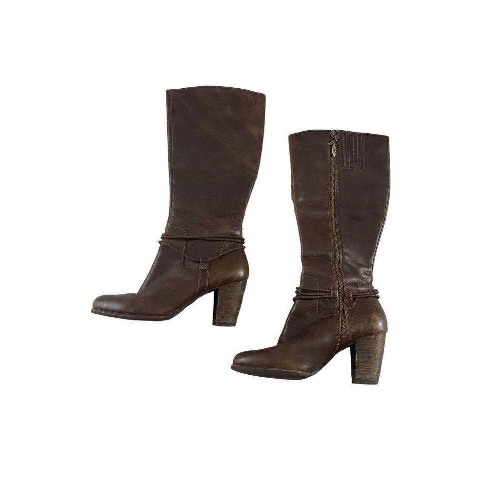 UGG Women's Brown Neoma Leather Knee Boot, Lodge - 9.5